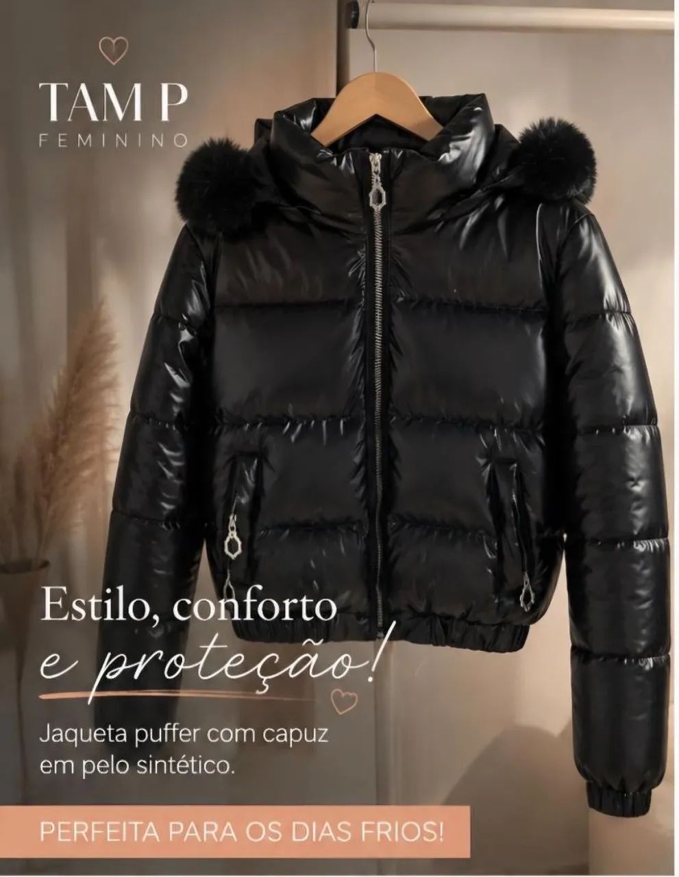 Jaqueta puffer feminina 