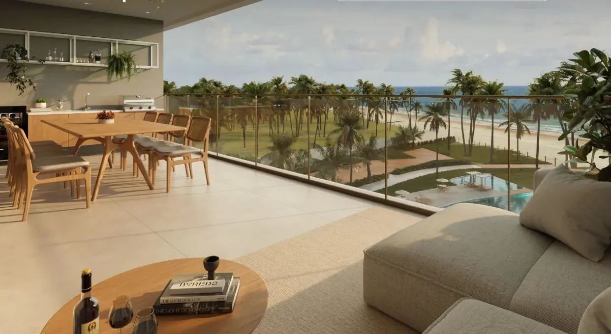 Quatro quartos alto padrão na beira-mar da Praia dos Carneiros