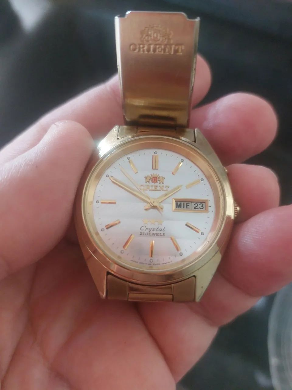 Relogio orient lindo cristal