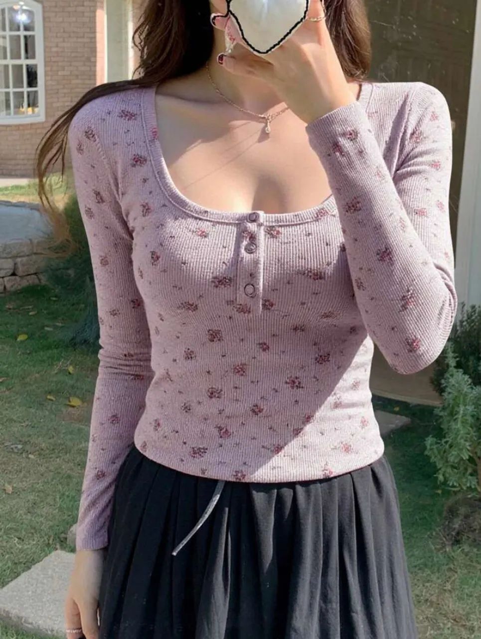 Blusa manga longa floral SHEIN  - Foto 2