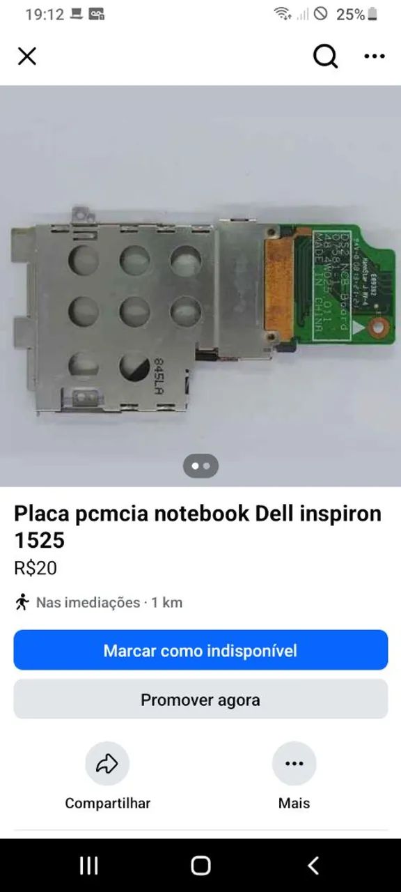 Placa pcmi notebook Dell Inspiron 1525