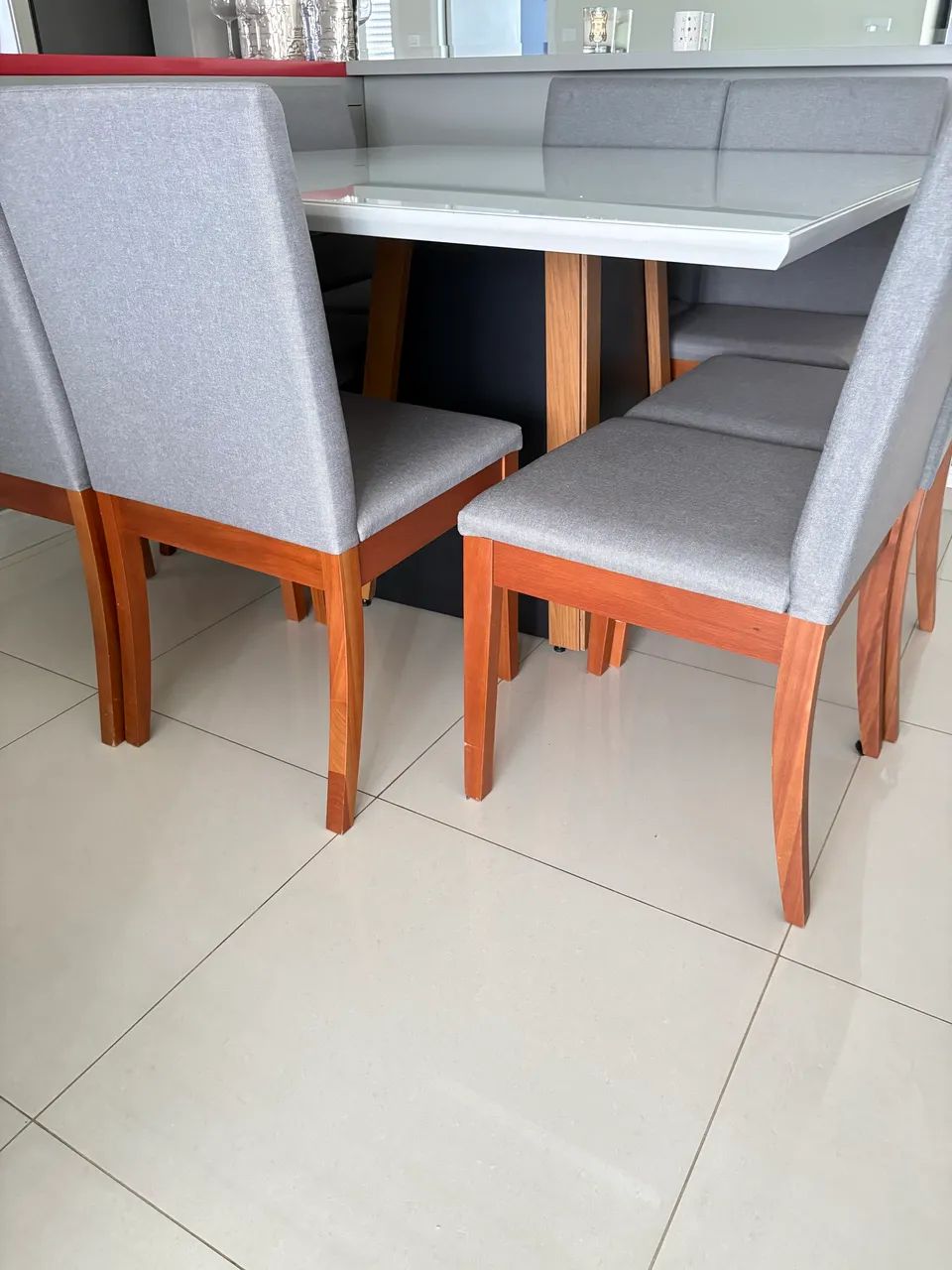 Conjunto de mesa de jantar 8 lugares