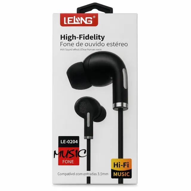 Fone de Ouvido P2 3.5mm Hi-Fi com Microfone Cabo 1,2m Universal Celular PC Notebook retira