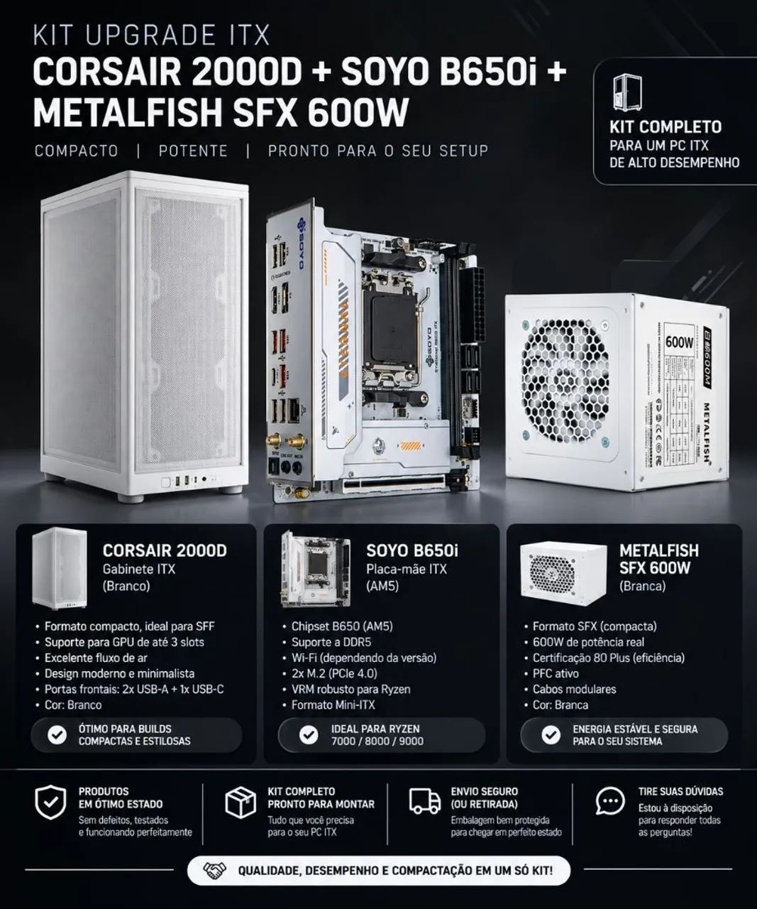 Kit ITX branco raro no precinho