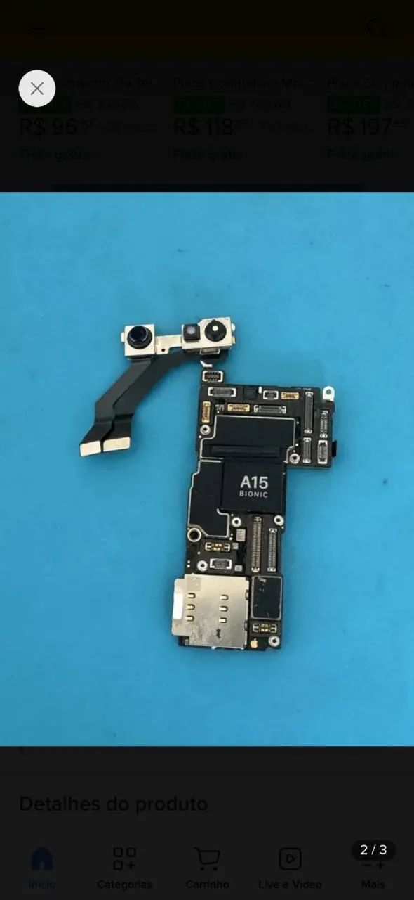 Placa mãe Iphone 13 pro max 128GB com Face ID e Icloud limpo - Foto 2
