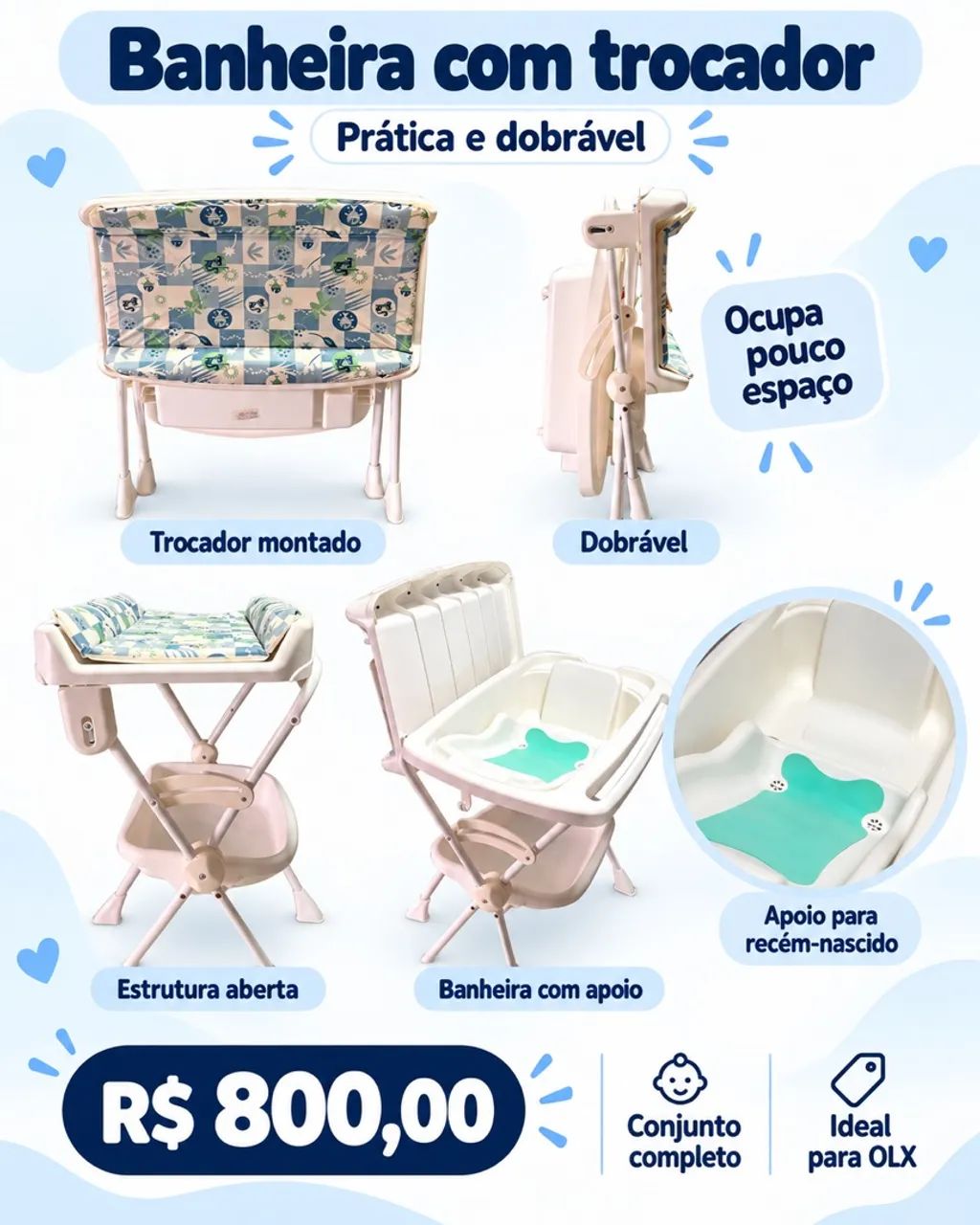 Carrinho de bebê e bebê conforto com base para carro - Foto 3