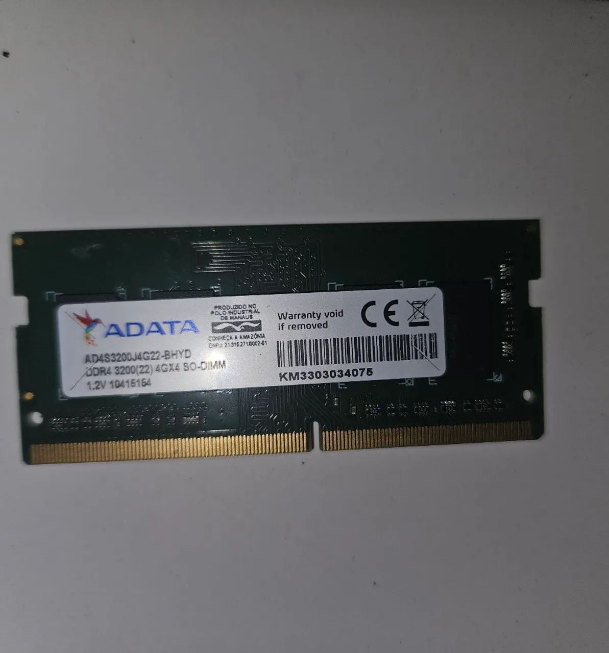 Memoria ram notebook ddr4 4GB 3200Mhz adata nova 