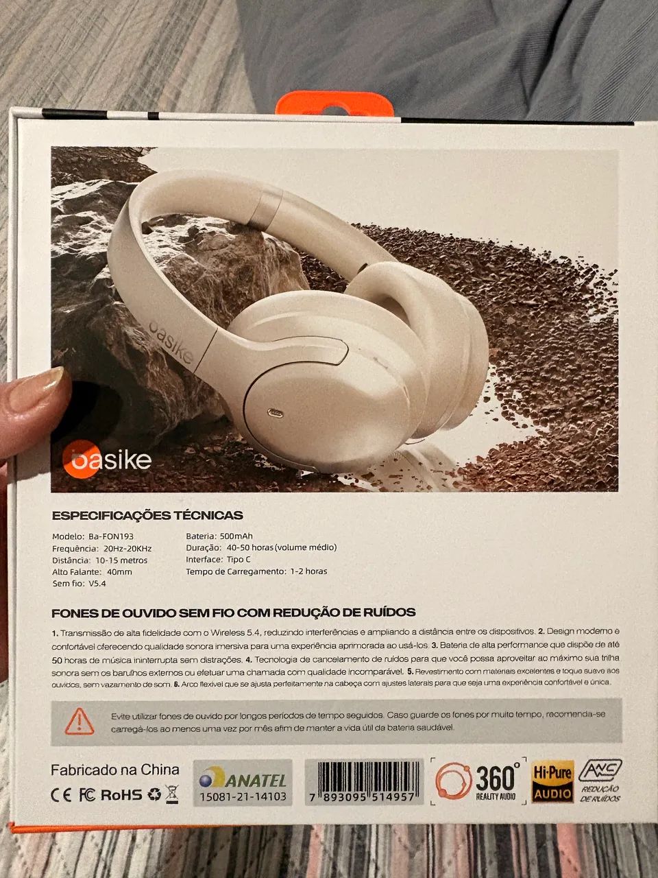 Fone bluetooth rosa BASIKE - Foto 5