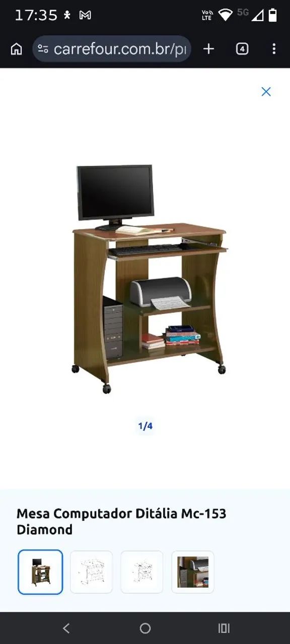 Mesa de computador na caixa 