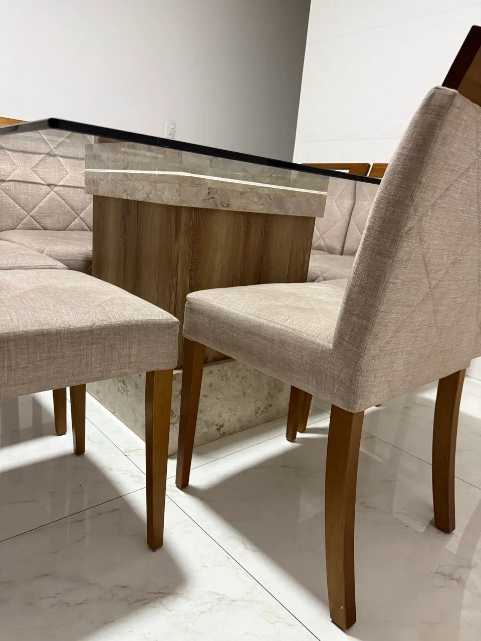 Mesa quadrada de vidro 1,50 - Foto 2