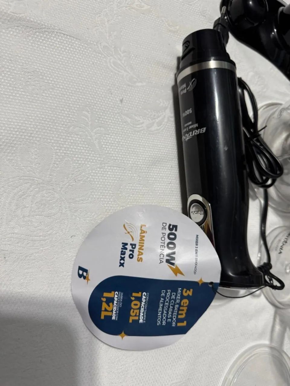 Mixer Britânia (novo nunca usado) 3 Em 1 220V 500w Preto Bmx400P - Foto 4