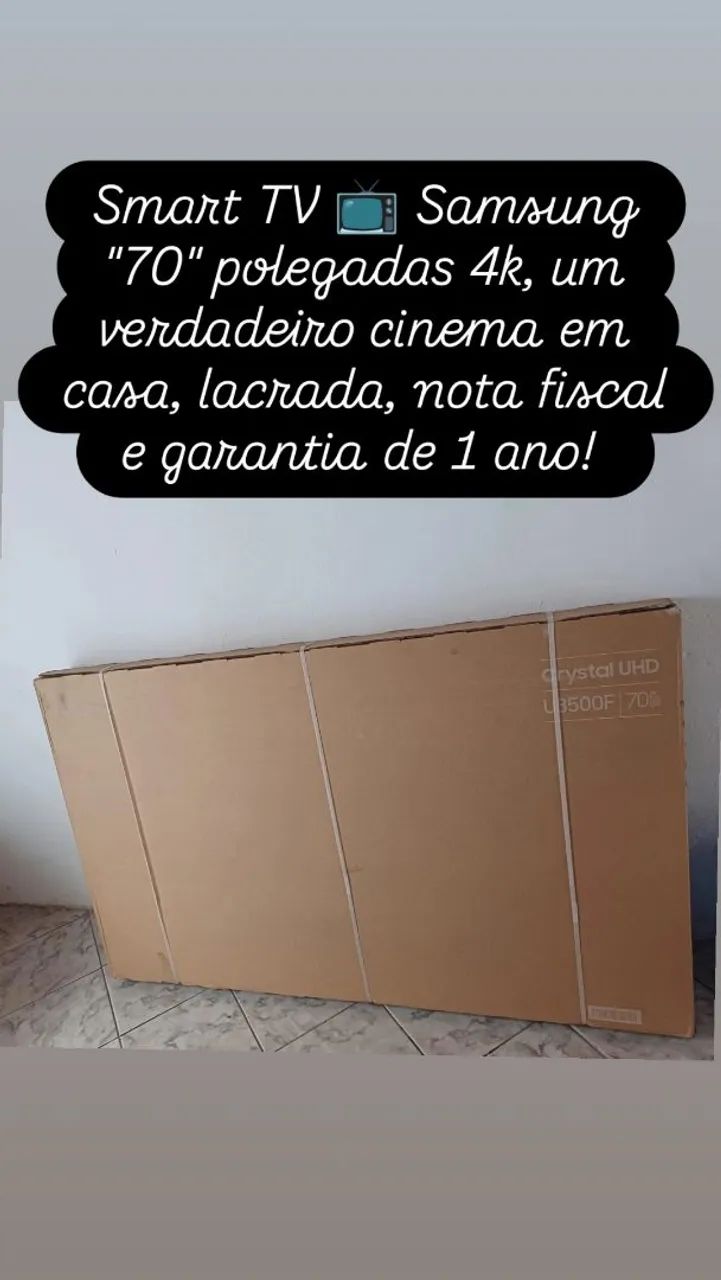 Smart TV Samsung 70 polegadas 4k lacrada, nota fiscal e garantia de 1 ano 