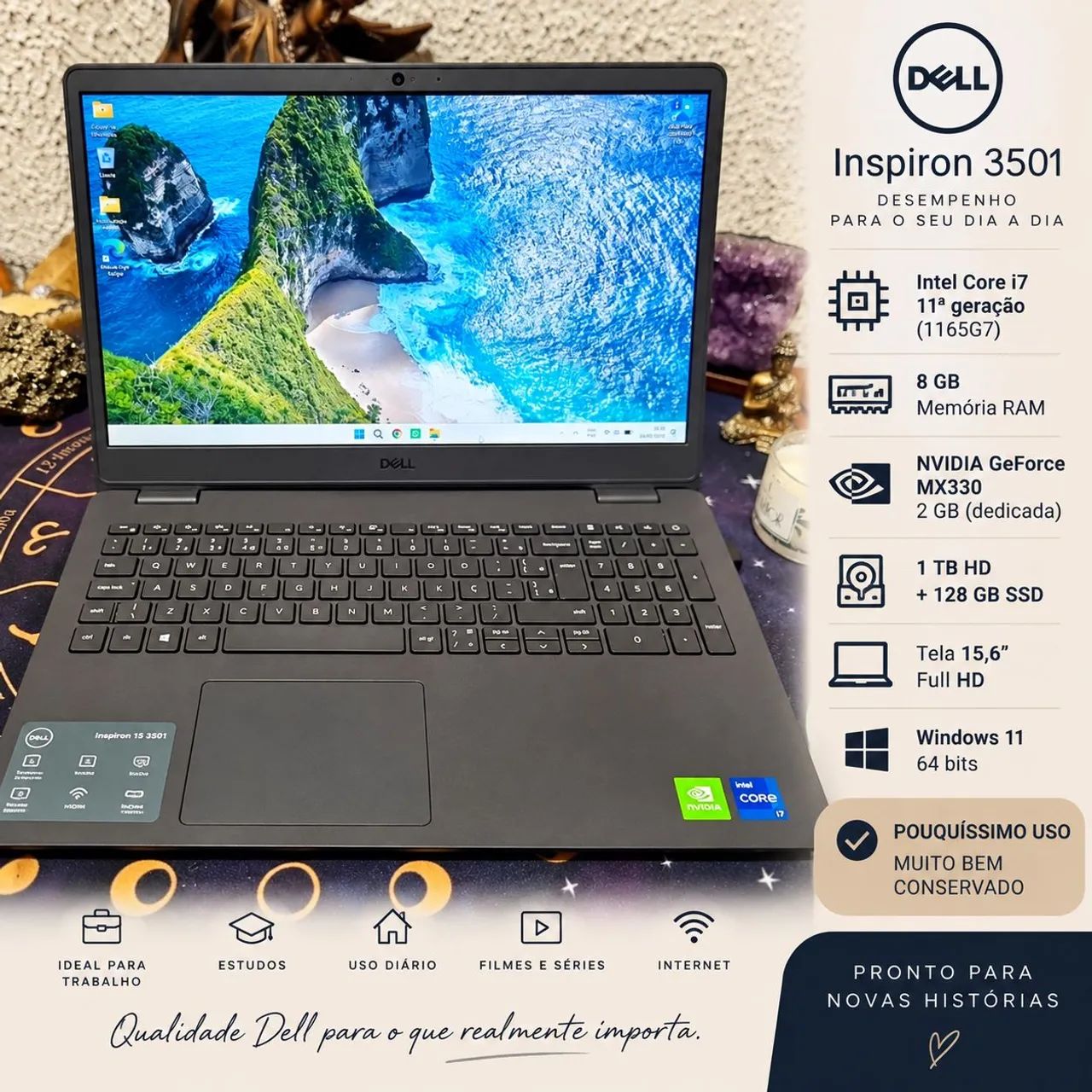 Dell Inspiron 3501 i7 11ª Geração | NVIDIA 2GB | 1TB + SSD