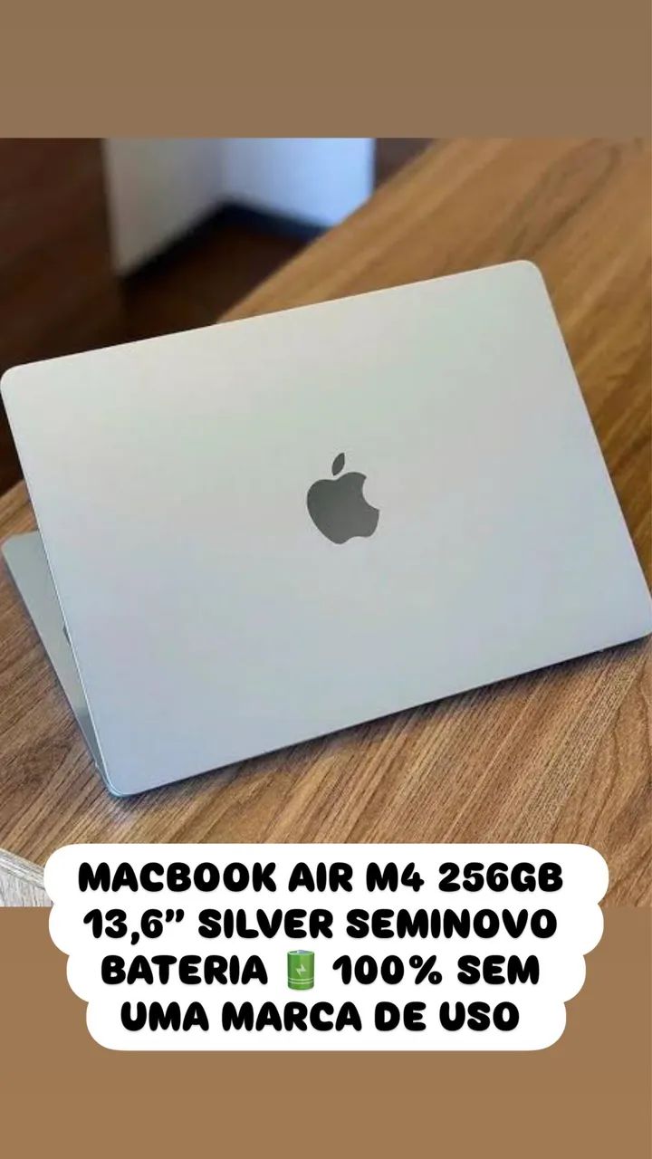MacBook Air M4 256GB 13? silver seminovo 