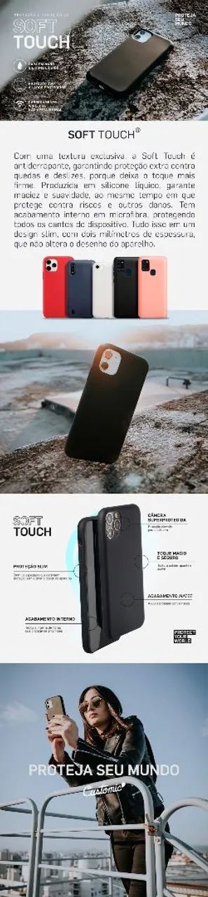 Capa Soft Touch para iPhone 11 Customic Preto - Foto 2