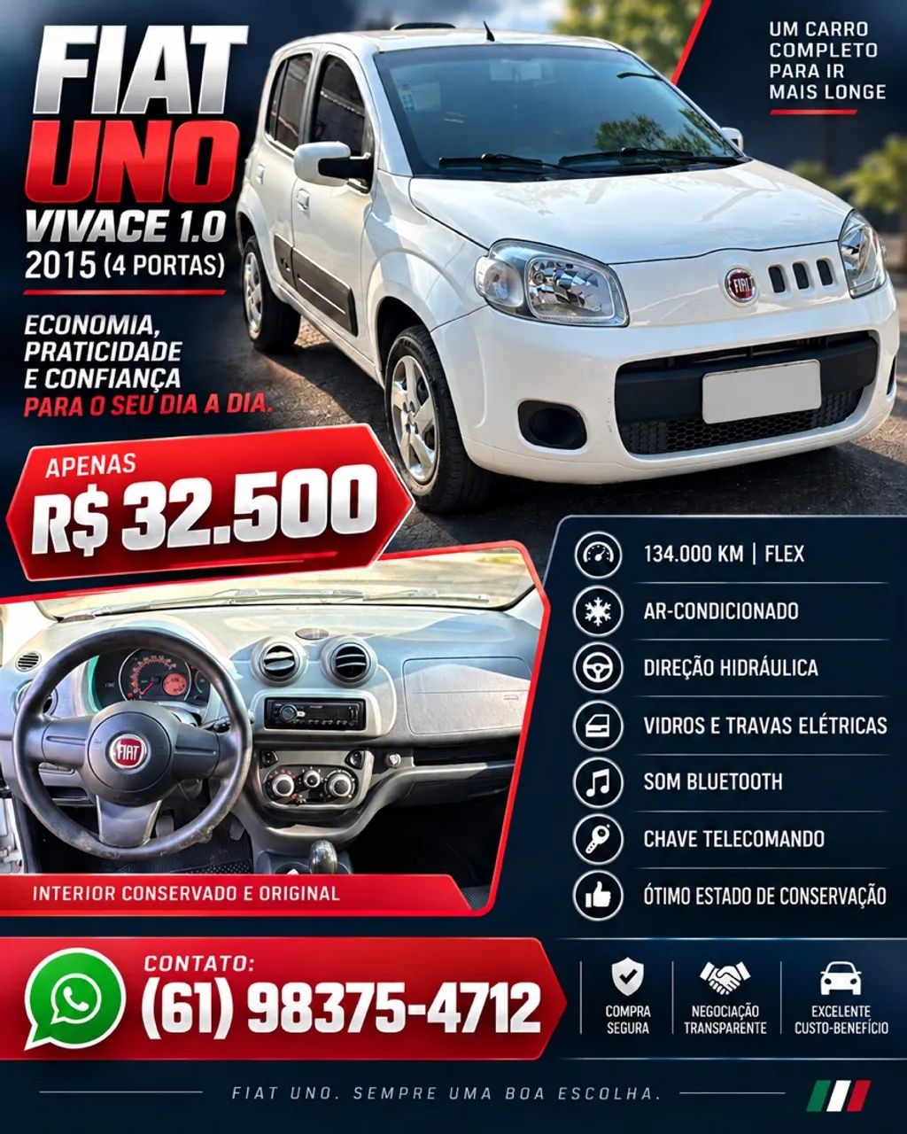 Fiat Uno VIVACE/RUA 1.0 EVO FIRE FLEX 8V 5P 2015