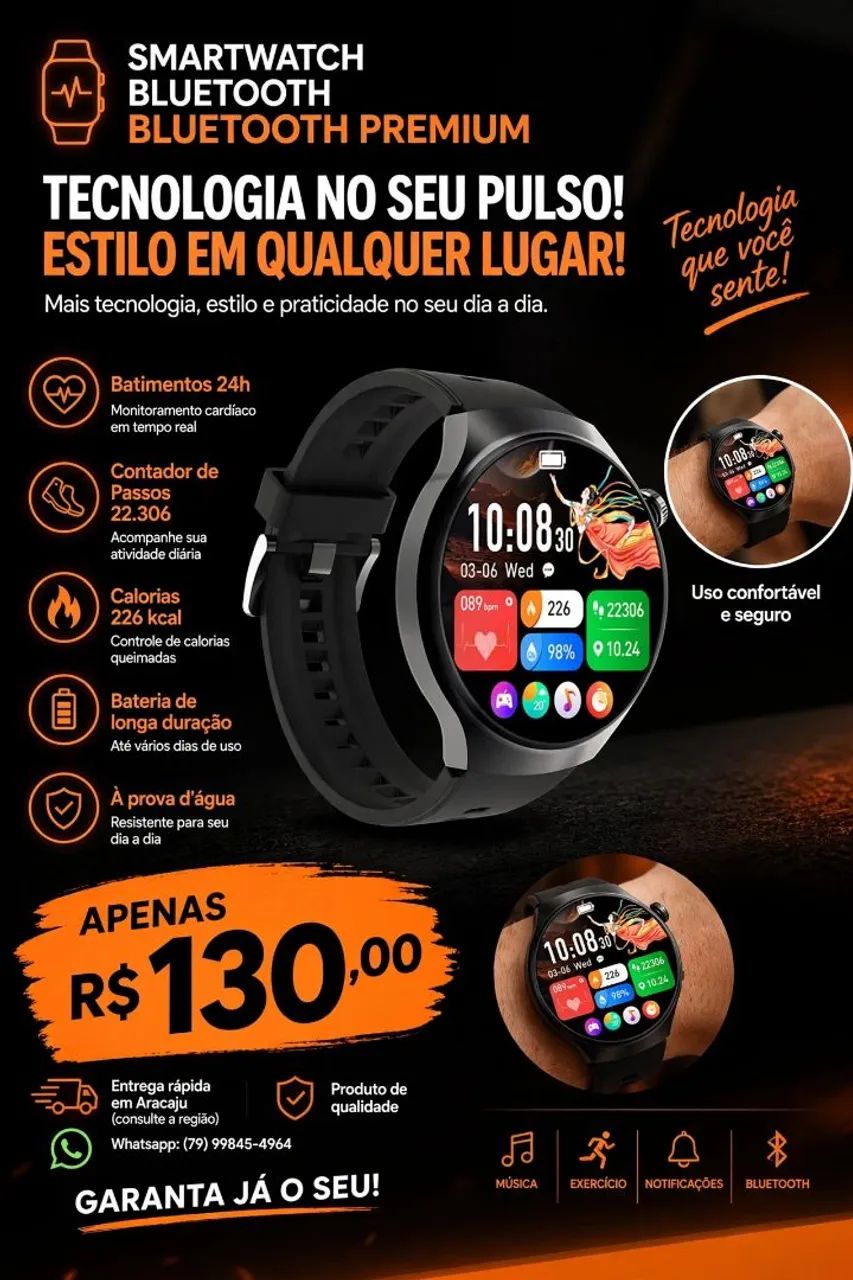 Relógio digital smartwatch 