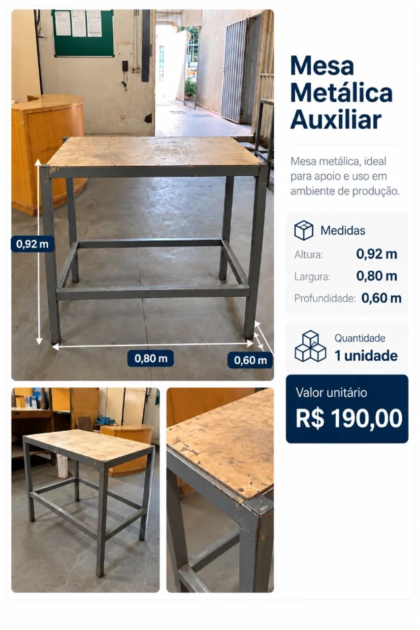 Mesa Auxiliar Metálica