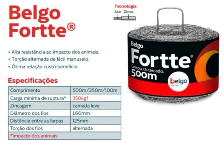 Arame Farpado Fortte 500 Metros