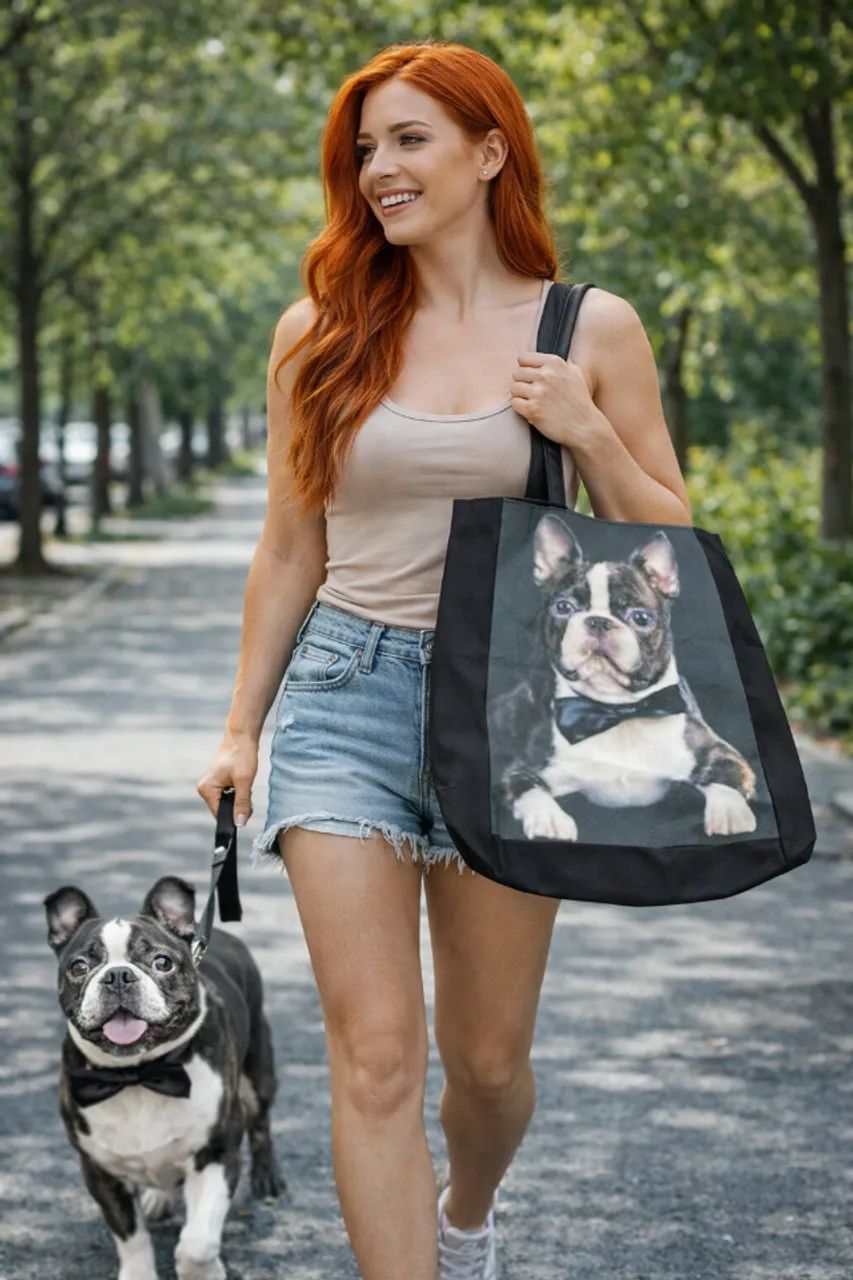 Bolsa Ecobag Estampa Buldogue Frânces - Foto 3