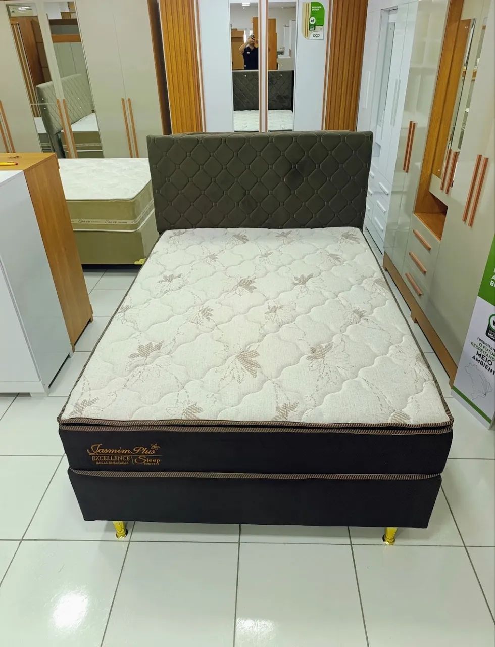 Cama Box Casal Jasmim Plus Excellence com Pillow Top (Base + Colchão) - Foto 5