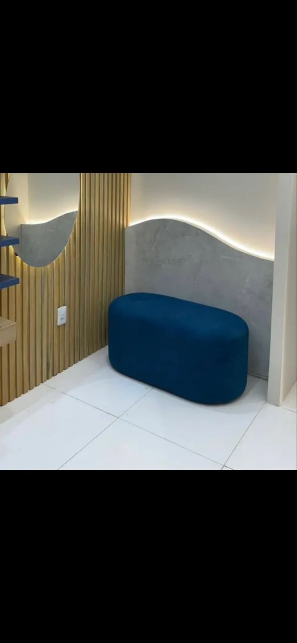 Banco Estofado Curvo Premium | Design Moderno | Sob Medida - Foto 4