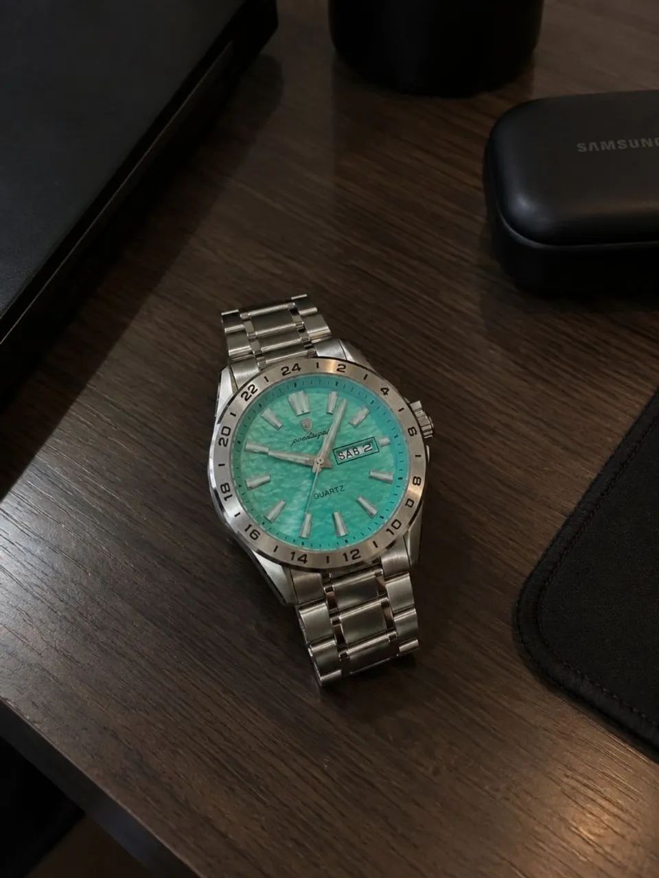 Relógio poedagar silver mintblue (novo) - Foto 2