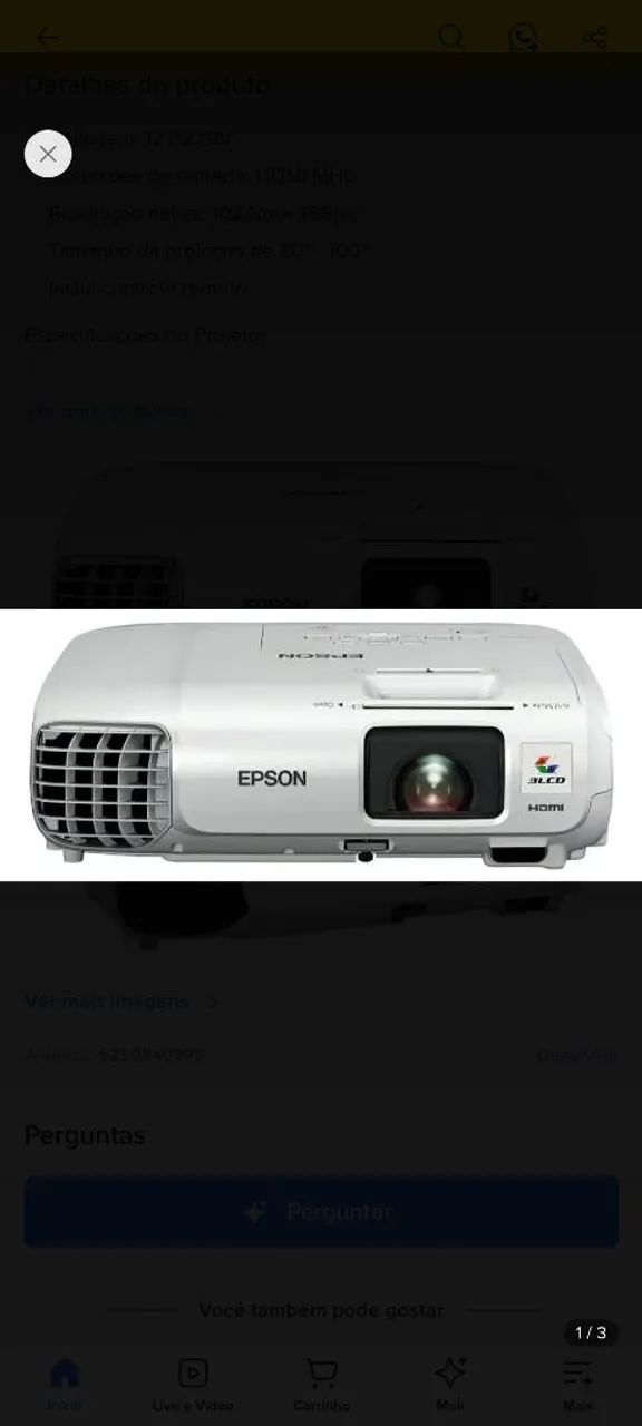 Projetor Epson Powerlight s17 - Foto 2