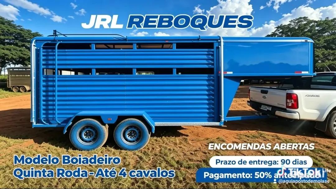 Reboque boiadeiro <br><br>- Modelo: Boiadeiro Quinta Roda ? até 4 cavalos de lareboquedo - Foto 5