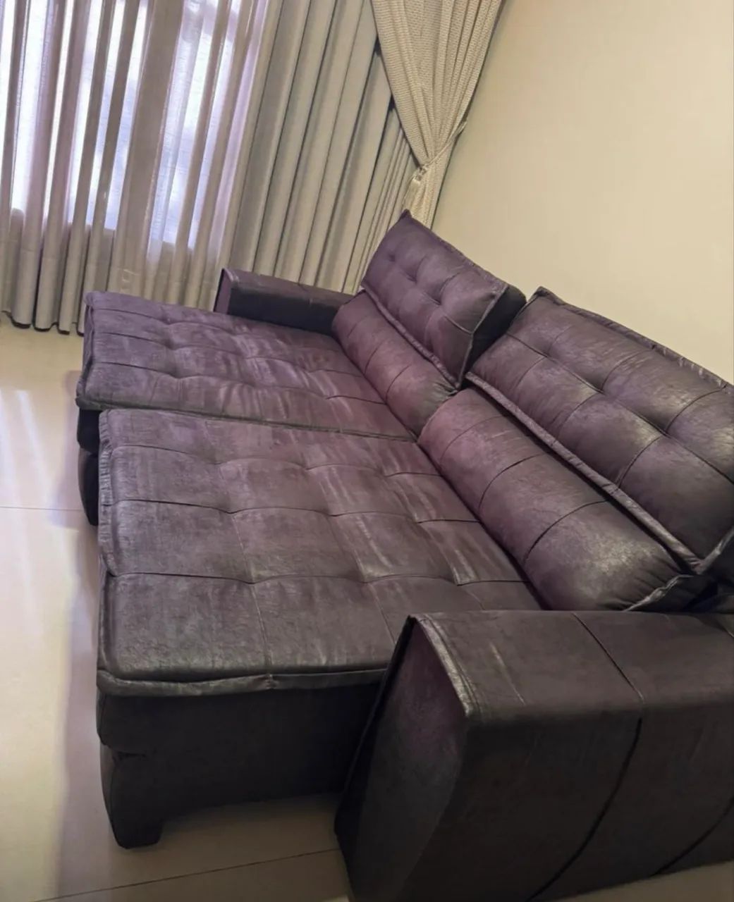 Sofá retrátil azul