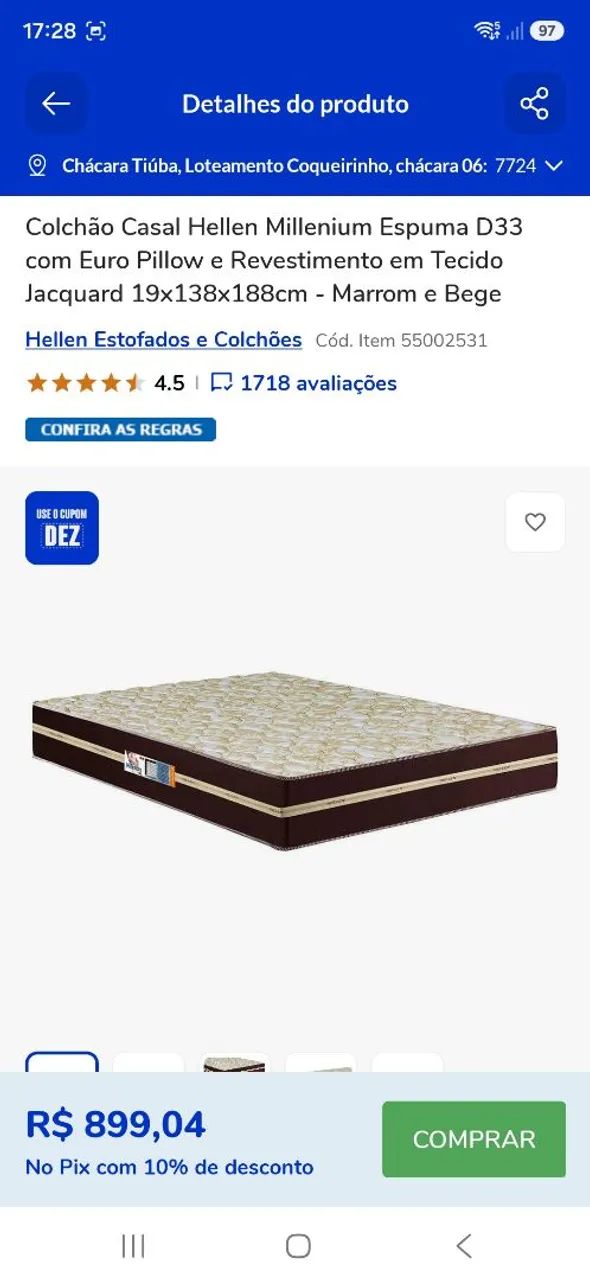 COLCHÃO DE CAMA BOX SEMI NOVO