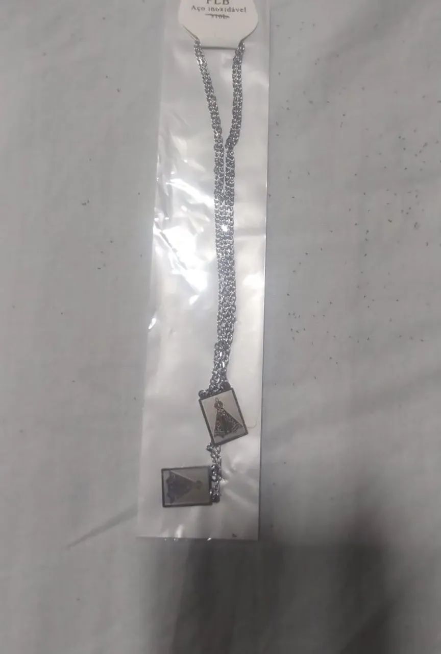 Kit Escapulário Aparecida Aço Inox 316L + Chaveiro Fé - Foto 3