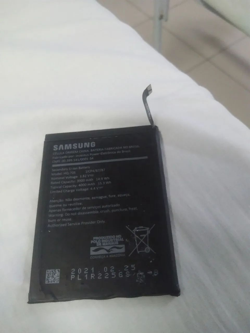 Bateria usada A11, SANSUNG