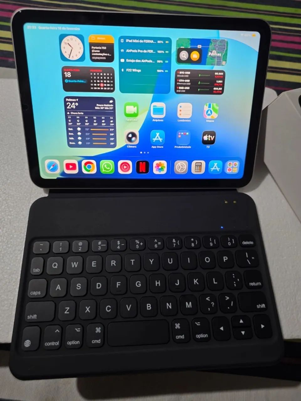 iPad mini 7 (A17 Pro) Wi-Fi 128GB - Completo + Capa Teclado e Película - Foto 5