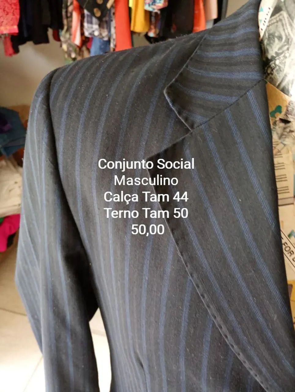USADO CONJ SOCIAL MASC TERNO + CALÇA  - Foto 5