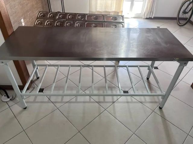 Bancada cozinha  inox 1,90 x 0,70 com prateleira   - Foto 5