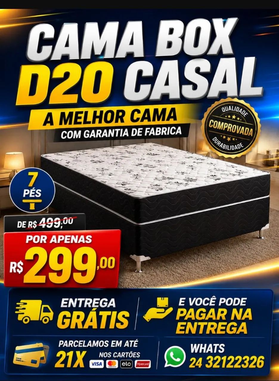 Cama box casal 299,00