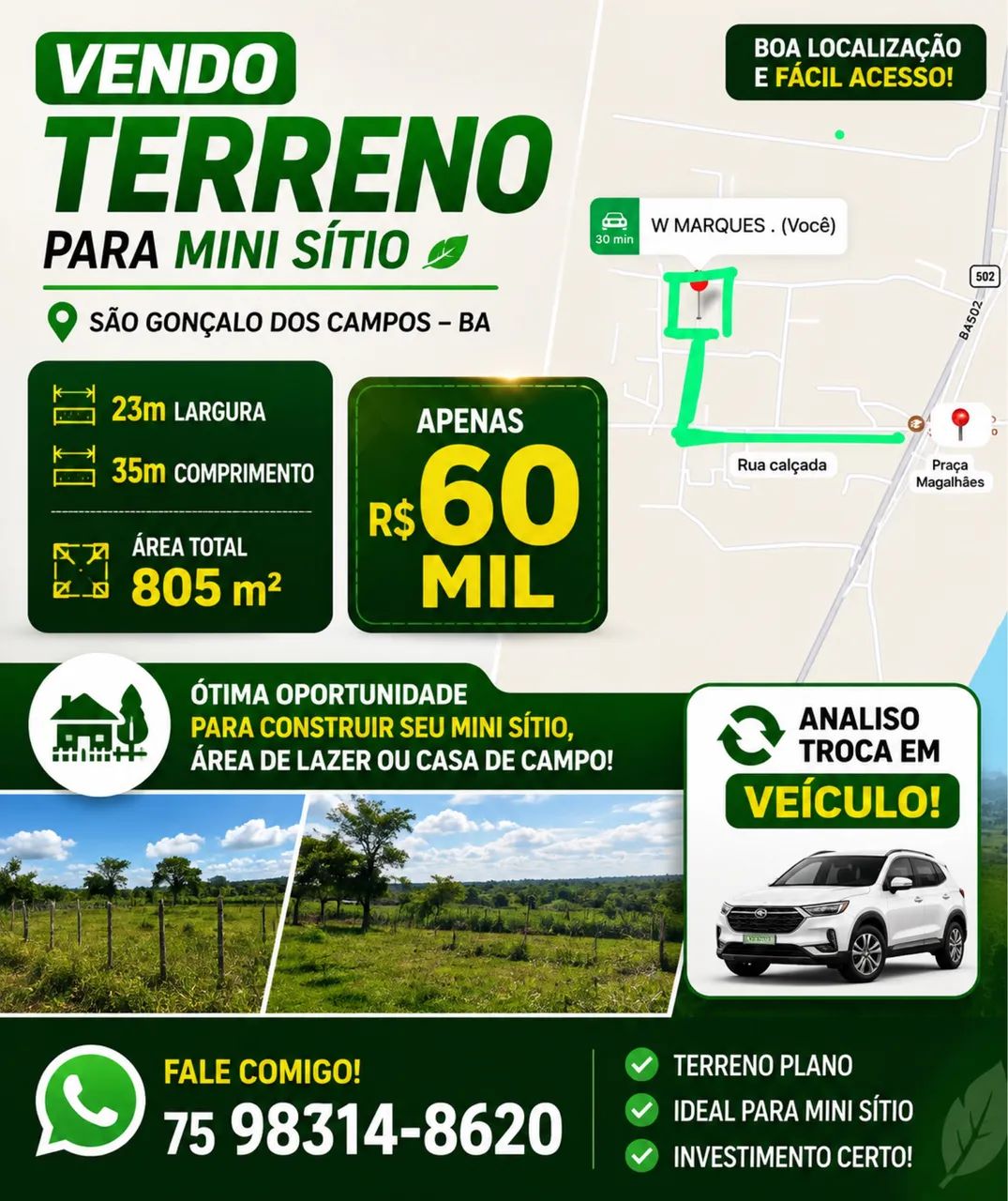 Terreno para mini Sítio 