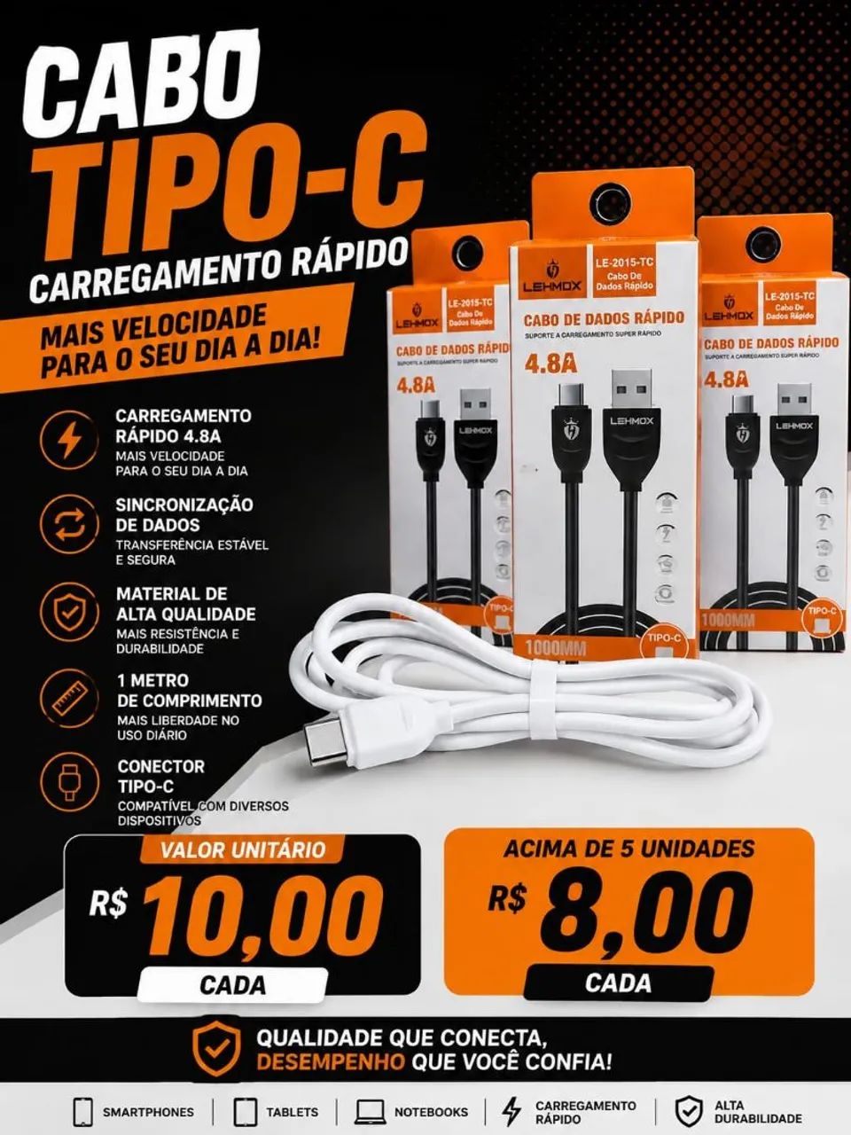 Cabos USB tipo C