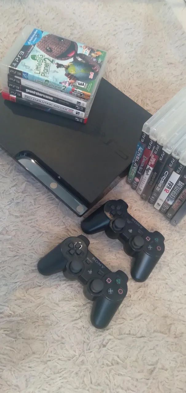 Ps3 com controles e jogos - Foto 2