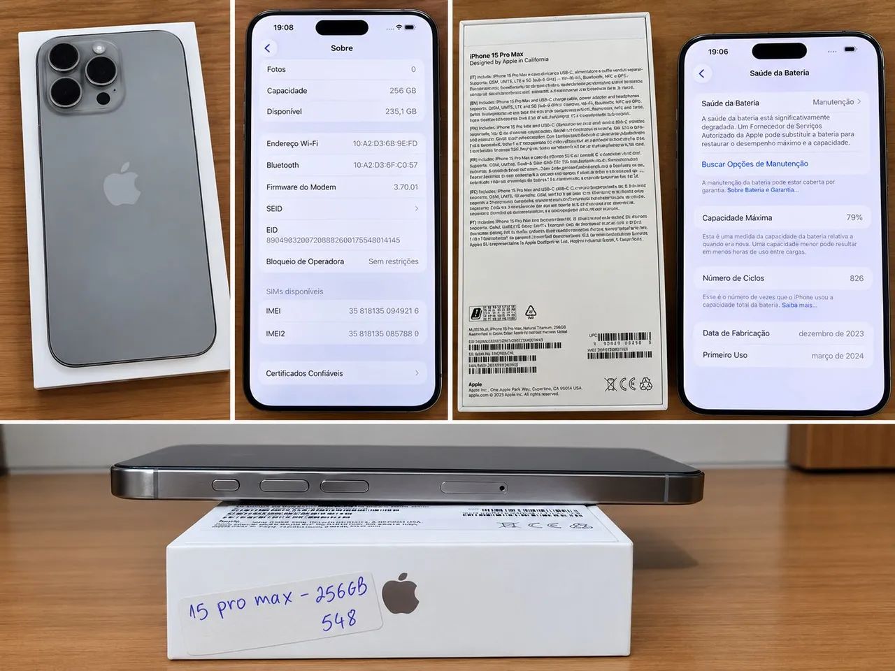 IPHONE 15 PRO MAX - COM CAIXA E NOTA. 