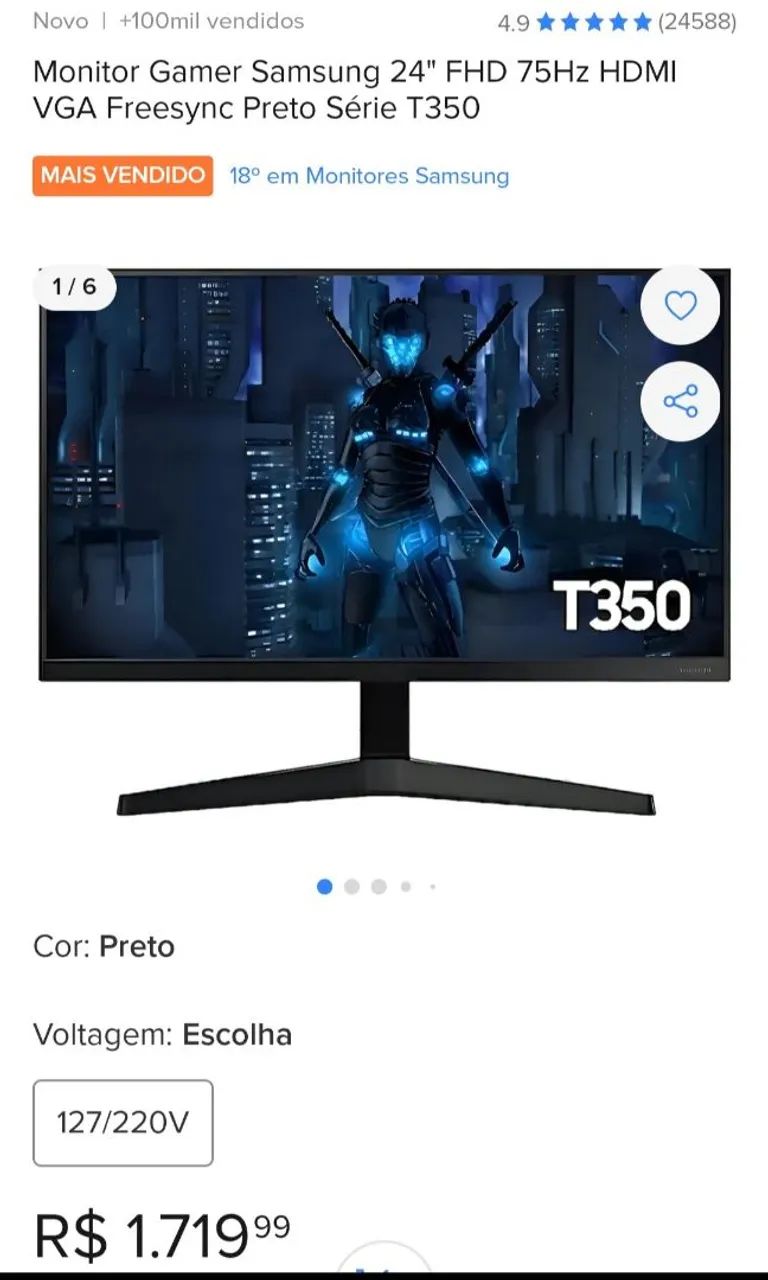 Monitor 24 Polegadas da Samsung. - Foto 5