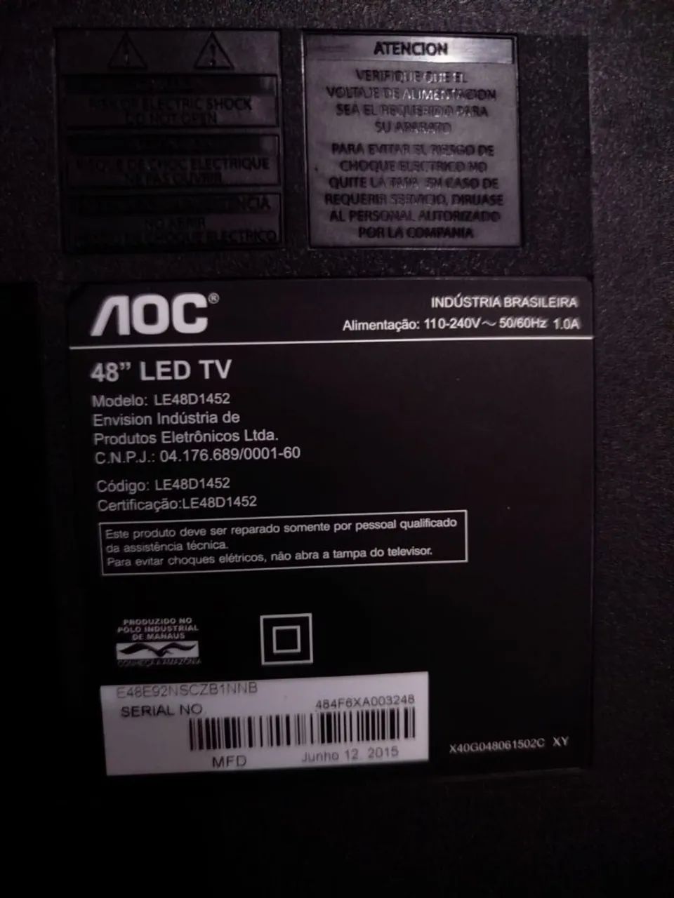 Tv 48 polegadas só tá com uma linha na tela e só pega com o conversor digital  - Foto 2