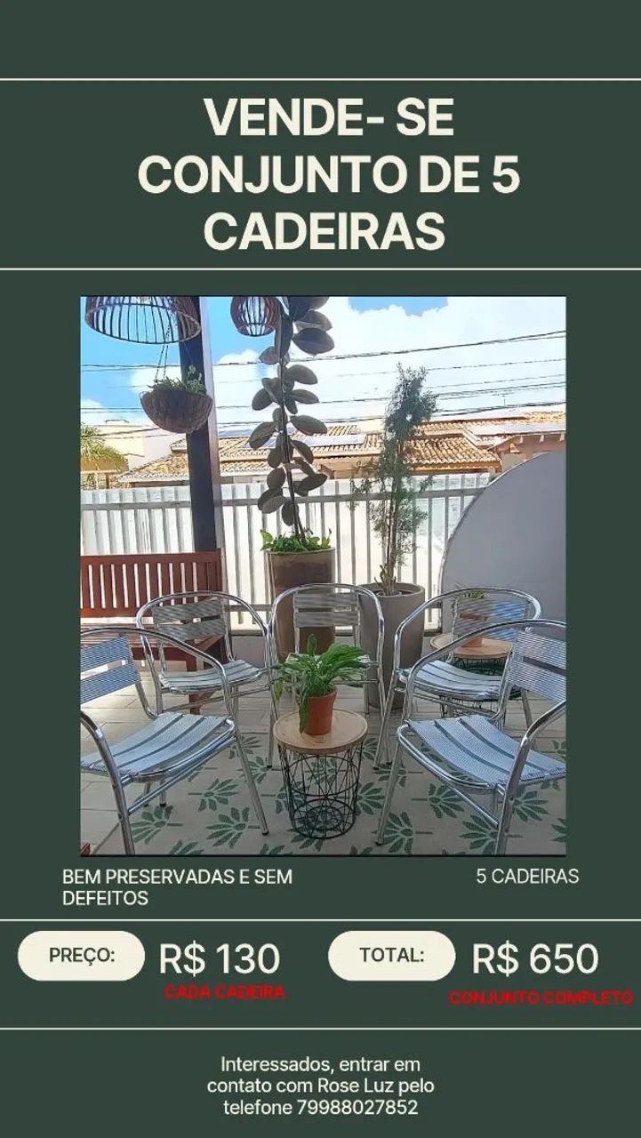 Conjunto de 5 cadeiras - Foto 2