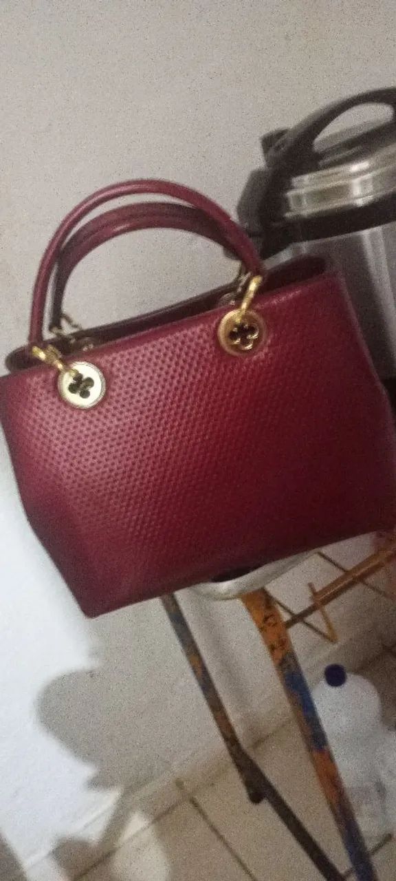 Bolsa de couro vermelha 