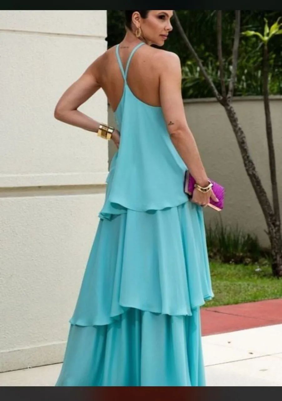 Vestido amplo babado laranja  - Foto 2