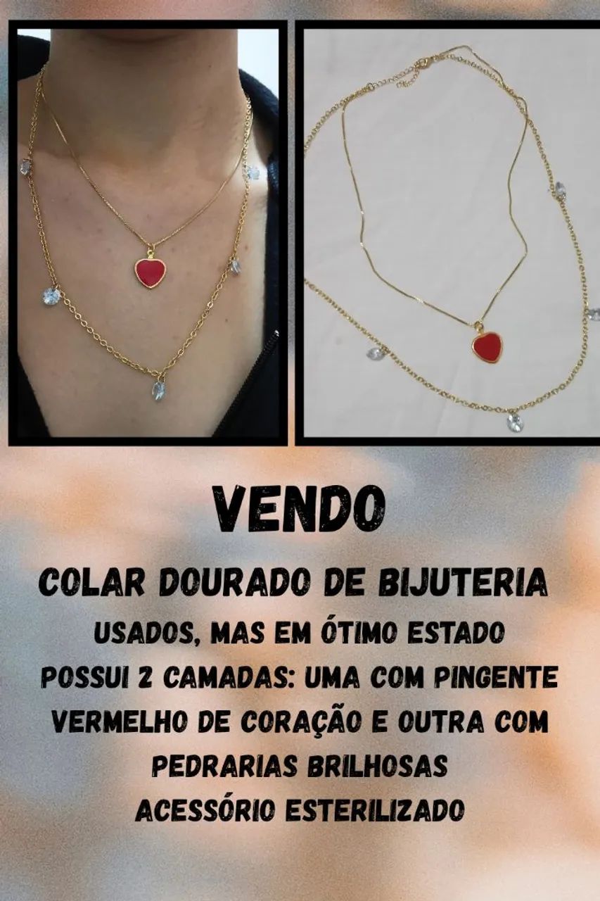 Kit de 4 bijuterias douradas  - Foto 4