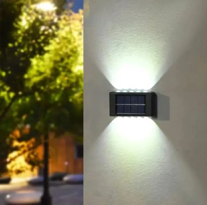 Luminária solar lâmpada de parede com 10 leds arandela externa à prova d'água iluminação. - Foto 4