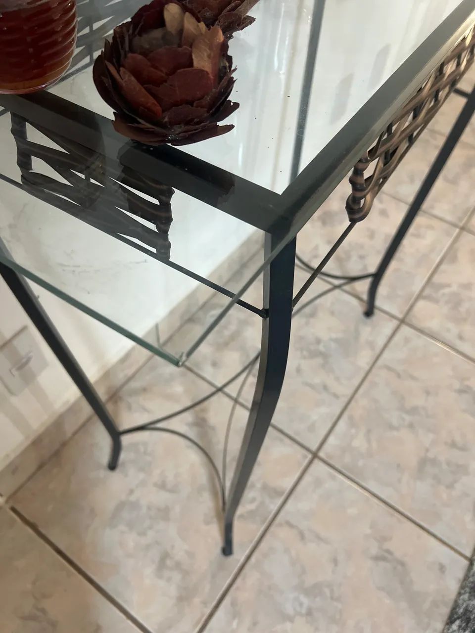 Aparador de Ferro com Junco de 60 cm com Vidro Brinde - Foto 5