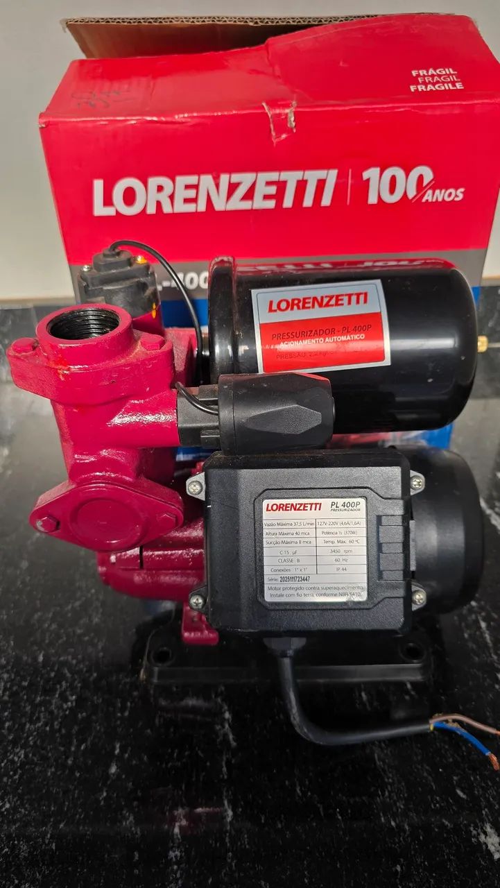Bomba Pressurizadora Lorenzetti PL 400P 370W 40MCA Água - Foto 5